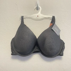 Avenue Body Basic Plunge Padded Underwire Bra Gray Womens Plus Size 42DDD - Picture 1 of 6