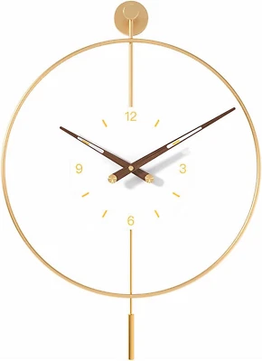 Classical Large Pendulum Wall Clock, Decorative and Metal Frame, with Glass Face - Image 1 of 4