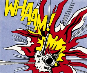 ROY LICHTENSTEIN ART PAINTING PRINT WHAAM POP CANVAS STRETCHED FRAMED - Picture 1 of 1