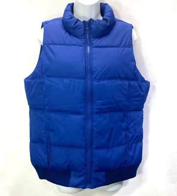 Chaleco acolchado Old Navy 100 % poliéster para mujer L, forro polar, bolsillos, azul real Foto 1 de 4