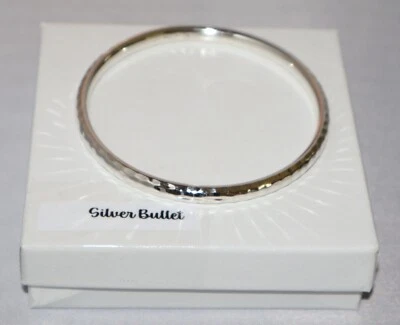 Brazalete Brazalete Silpada Plata de Ley Martillado Delgado Sólido B1482 Foto 1 de 4