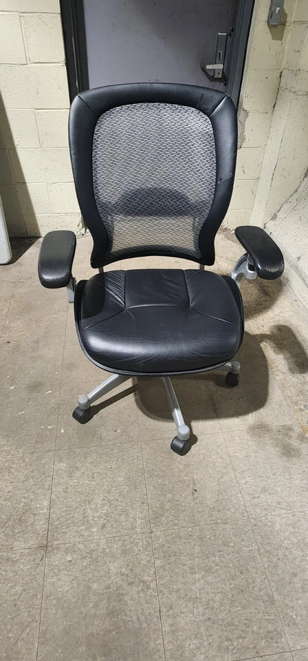 Office/Desk Chair Office Star SPACE Seating Mesh Back  AirGrid Faux Leather - Image 1 of 4