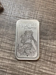 1- Paul Abram's art & MK BarZ 1 oz .999 argento barra antica STREGA DELLA MORTE - Foto 1 di 3