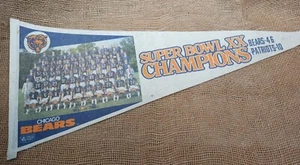 NFL Chicago Bears Vintage 1986 Super Bowl XX Champion Team Photo Pennant 30" - Picture 1 of 4