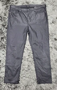 Banana Republic Jeans Women's 35 X 20 Tall Black Waxed High Rise Slim Fit Pants - Picture 1 of 21