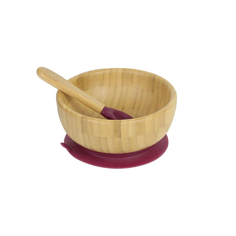 Bambusschalen-Set rund I Saugnapf-Schüssel mit Löffel - FSC-zertifiziert I to... - Bild 1 von 4