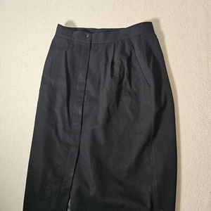 Jones New York Black Wool Button Front A Line Career Skirt Women Size 10 - Picture 1 of 7
