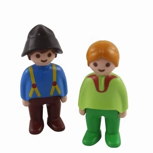 PLAYMOBIL Vintage 2 Figuras Granjeros GRANJA Geobra Año 1990 Serie 1-2-3 - Imagen 1 de 3