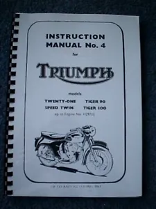 TRIUMPH T90 5TA T100 INSTRUCTION MANUAL UP TO 1963 WORKSHOP BOOK - TW23 99-0842 - Picture 1 of 1