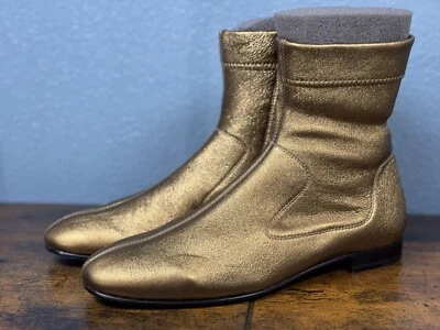 Botas Pedro García Tela Metálica Dorada Hechas en España Talla 37 Nuevas Moda Mujer Foto 1 de 4