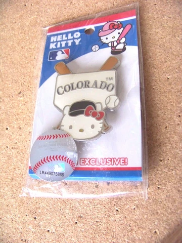 Colorado Rockies Hello Kitty Colorado homeplate crossed bats pin MLB bat Cover