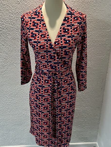 Felicity and Coco Wrap Women Geometric Stretch Dress size L, New With Tags - Picture 1 of 6