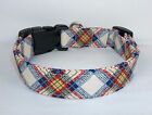 Boys Boutique Navy Red Plaid Terri's Dog Collar custom made adjustable charming