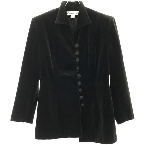 Dior Christian giacca velluto vintage nera 12 usata MESC 0