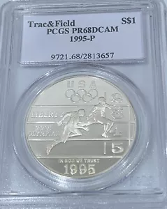 1995-P Olympics Track & Field Dollar PCGS PR68DCAM - Picture 1 of 2