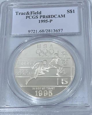 1995-P Olympics Track & Field Dollar PCGS PR68DCAM - Image 1 of 2