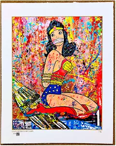 Street Art Wonder Woman Pop Art SIGNED LTD ED ART Print CleverVision Art Labs - Picture 1 of 1