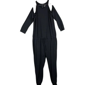 Soho Street NY & Company  Cold Shoulder Jumpsuit Womens Size Large Black - Picture 1 of 11