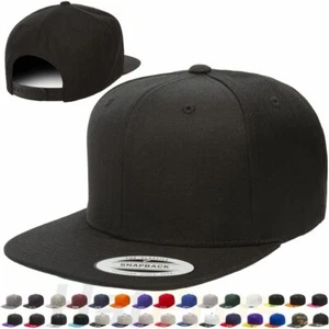 Gorra de béisbol Yupoong clásica con cierre a presión lisa en blanco gorra trasera a presión 6089 M - Imagen 1 de 13