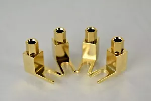 NUOVO 4 pz Total Hi-end Banana to Spade Adattatore Connettore Cavo Altoparlante Stati Uniti - Foto 1 di 8