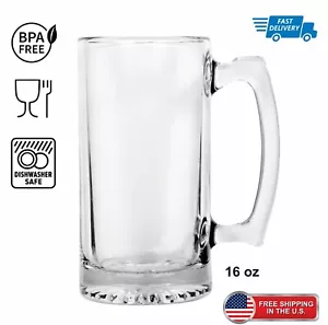 Tazas deportivas pesadas de vidrio con asas 16 oz. - Imagen 1 de 3