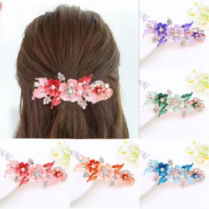 Lote de horquillas de pasador de pelo prendas para la cabeza resina floral lindos clips flor - Imagen 1 de 13