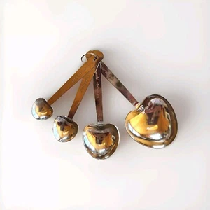 Juego de 4 cucharas medidoras en forma de corazón con frases amables de acero inoxidable - Imagen 1 de 4