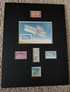 JUEGO DE 7 SELLOS ENMARAÑADOS 10 X 13 HONRANDO A LOS HERMANOS WRIGHT Y VUELO MOTORIZADO - Imagen 1 de 3