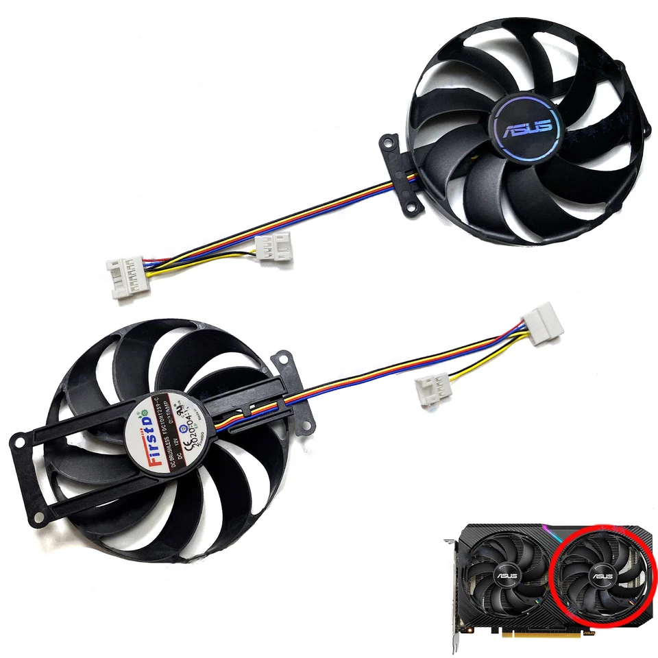 MARKENLOS Grafikkarte Lüfter FDC10H12S9-C für ASUS RTX2070 2060 GTX1660S DUAL MINI Grafik