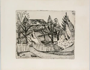 Hans Meyboden/ Radierung/ Nachlaßdruck verso gestempelt / II - Bild 1 von 3