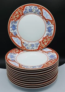 MINT Frech Porcelain Limoges Haviland Imari Rouge Dinner Plates Set of 12 - Picture 1 of 11