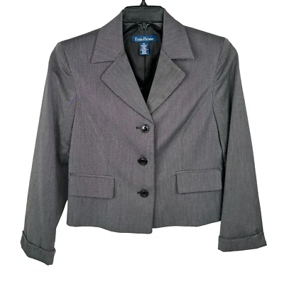 Evan-Picone Women's Blazer Size 10 Polyester Black/gray Single Breasted Lined - Image 1 of 4