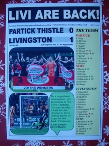 Partick Thistle 0 Livingston 1 - 2018 - Livingston promoted - souvenir print - Picture 1 of 1