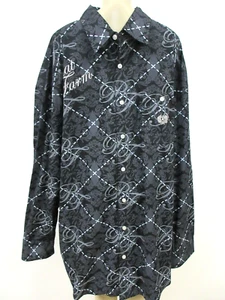 Phat Classics Shirt Men 4X Black Cotton Long Sleeve Graphic Print NWT - Picture 1 of 9