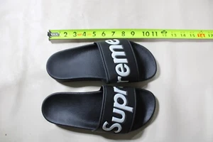 Supreme Slides Sandals Black Authentic Size 9 SS14 2014 Spring Summer - Picture 1 of 10