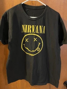 2013 Nirvana Smile Face Blue Graphic T-Shirt Size Small kurt cobain - Picture 1 of 5