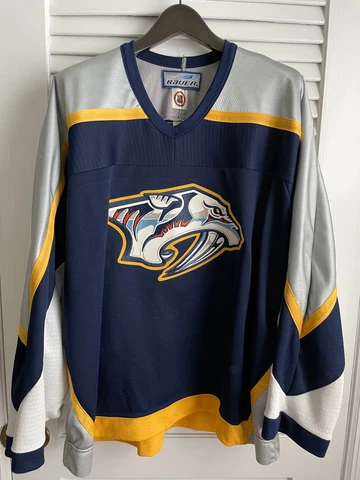 Rare Vintage Bauer Nashville Predators Hockey Jersey Size XL Cover