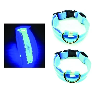 .- Lot de 2 Colliers Lumineux pour Chien Taille S et L 3 Modes d'Eclairage/Co... - Photo 1/4