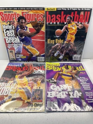 LOTE DE (4) BONECOS ESPORTIVOS KOBE BRYANT TUFF STUFF E CARTÃO BECKETT MENSAL - Imagem 1 de 4