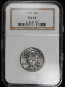 1956 Washington Quarter - NGC MS-64   Toned + - Picture 1 of 5