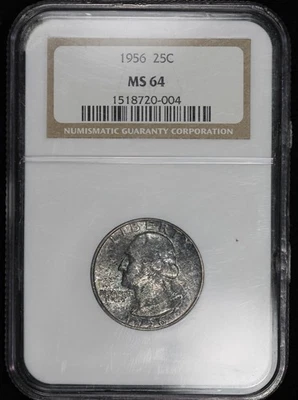 1956 Washington Quarter - NGC MS-64   Toned + - Image 1 of 4