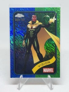2025 Topps Chrome Marvel Vision Green Blue Shimmer /199 - Picture 1 of 2