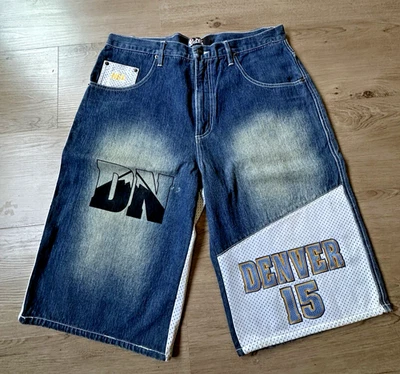 Pantalones cortos Denver Nuggets para hombre 36 UNK Denim Blue NBA Carmelo Anthony 15 Baggy RAROS Foto 1 de 4