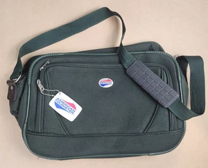 Borsa da viaggio American Tourister bagaglio a mano borsa messenger verde tracolla - Foto 1 di 9