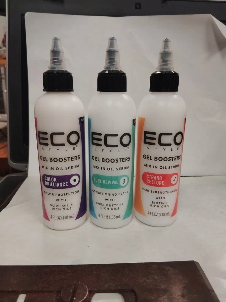 NEW (3) ASST. Eco Style Gel Booster. Mix In Oil Serum. 4 Oz Ea See Pic Free Ship - Image 1 of 1