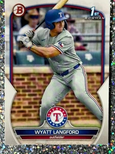 🔥💎📈 Wyatt Langford 2023 Bowman Draft 1st Paper Card Prospect Rookie Rangers - Picture 1 of 2