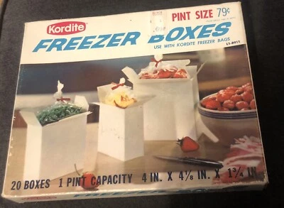 Vintage Kordite 20 White Freezer Boxes 1 Pint Food Storage NEW Unopened NOS - Image 1 of 3