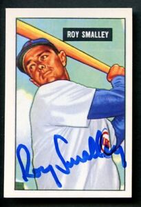Roy Smalley #44 signed autograph 1951 Bowman CCC 1986 Reprint Baseball Card ~