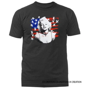 Monroe Front of US Flag Graphic T-shirt Tee. - Picture 1 of 15