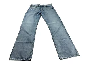 Pantalones de mezclilla re/hechos Bootcut para mujer 30 azul claro años 90 sueltos frente plano - Imagen 1 de 11